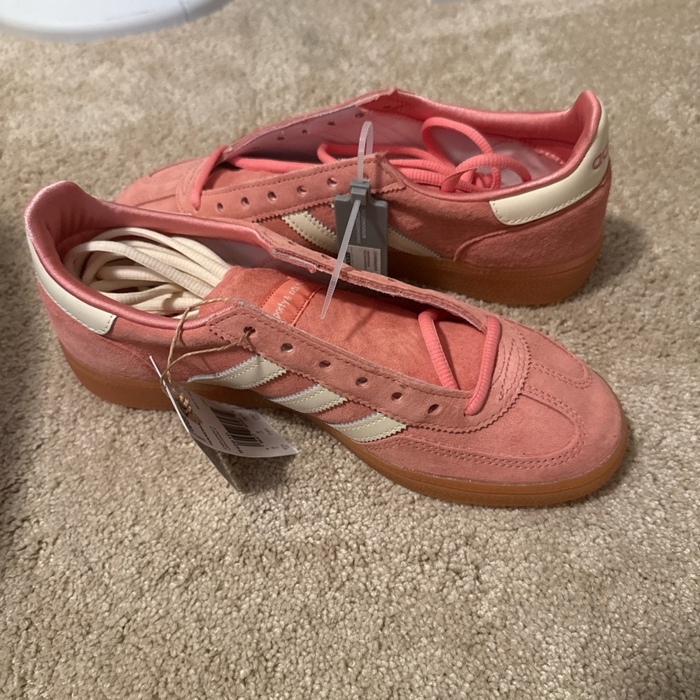 Adidas Women's Coral and Cream Sneakers